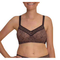 Biustonosz bez fiszbin dla amazonek do protez Brooke sb 45125 black/café