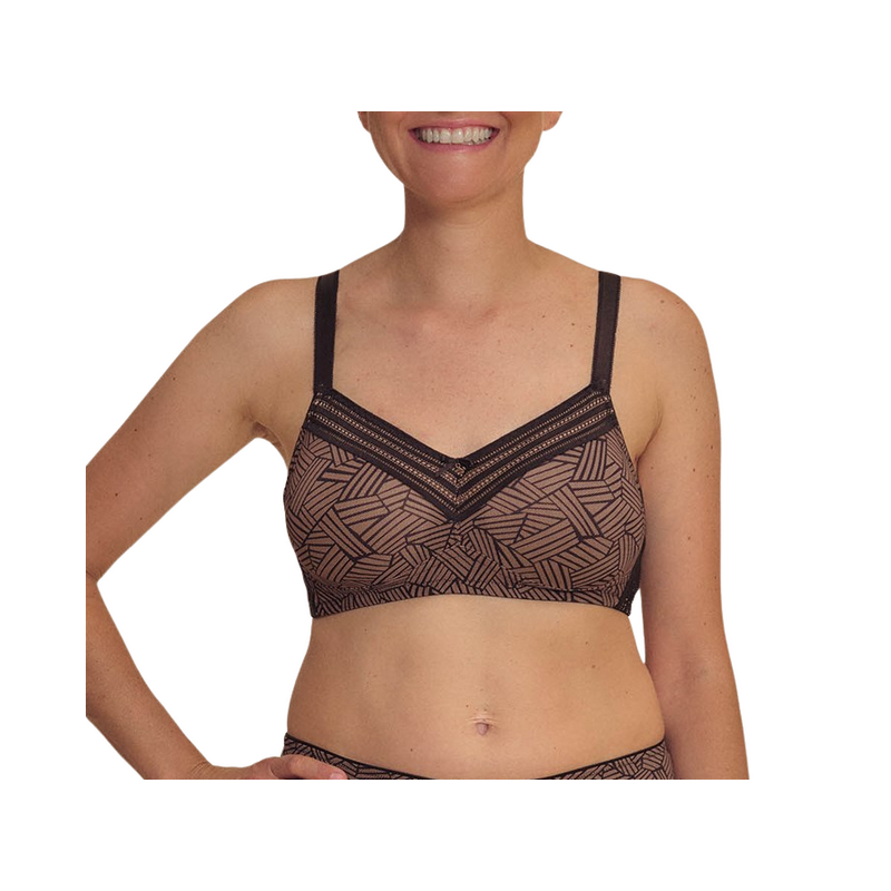 Biustonosz bez fiszbin dla amazonek do protez Brooke sb 45125 black/café