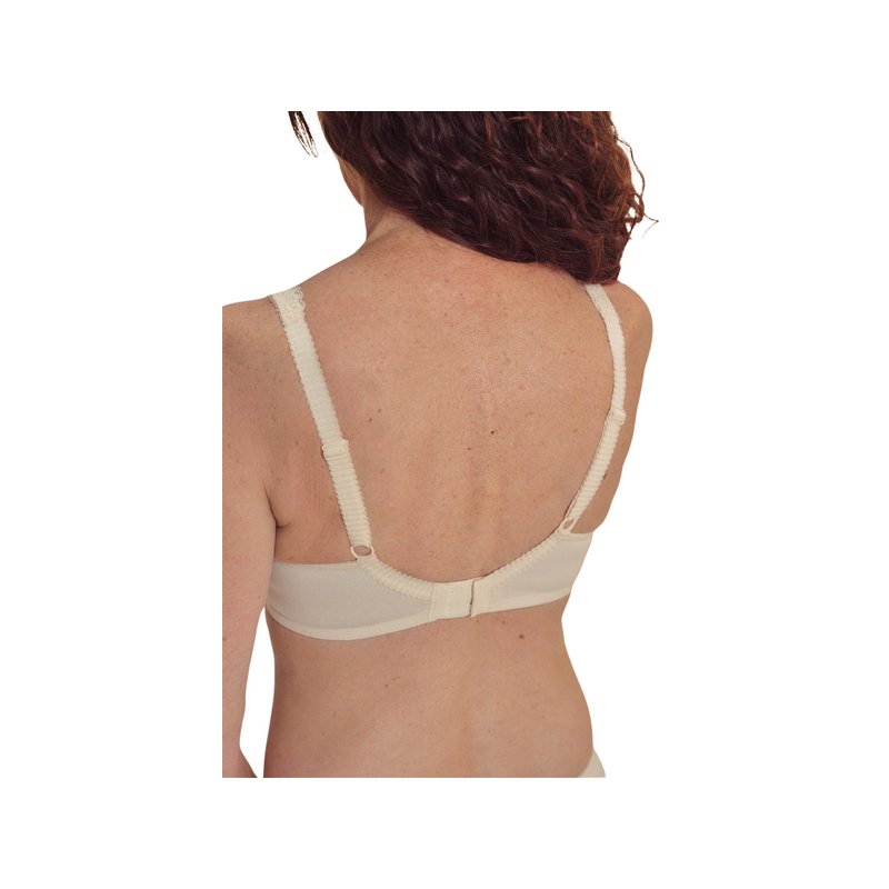 Koronkowy biustonosz na fiszbinach po mastektomii Floria wb 45123 off white