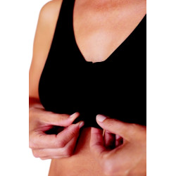 Biustonosz wypoczynkowy miękki z bawełny czarny Amoena Frances SB 2128