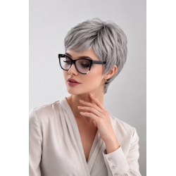 Krótka peruka siwe włosy po...