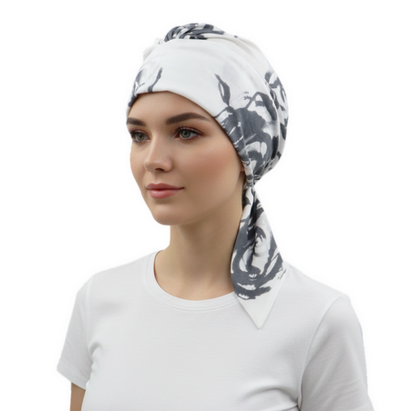 Turban chusta po chemioterapii z bawełny na wiosnę lato Lidia Heidi C61