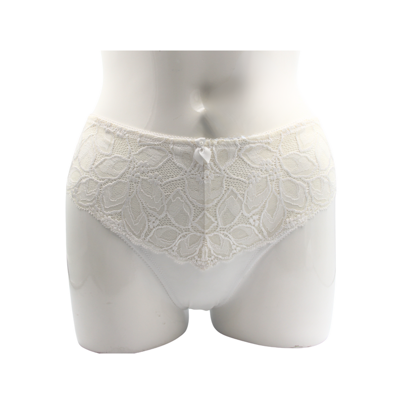 Eleganckie białe figi z koronką Amoena Rebeca