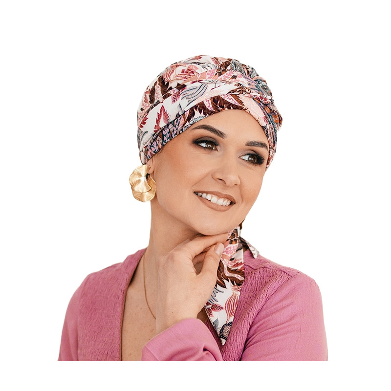 Chusta przeciwsłoneczna turban po utracie włosów na lato Amy Mousseline