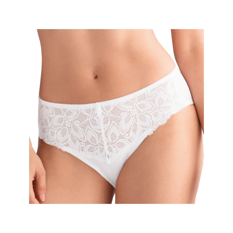 Eleganckie białe figi z koronką Amoena Rebeca