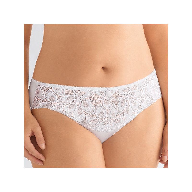 Eleganckie białe figi z koronką Amoena Rebeca